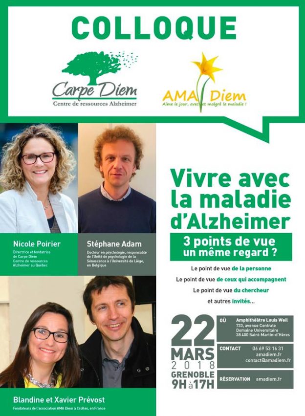 Colloque «Vivre avec la maladie d’Alzheimer : 3 points de vue, un même regard?»